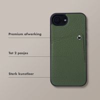 Selencia Riva Backcover met Pashouder Apple iPhone 16e - Sage Green