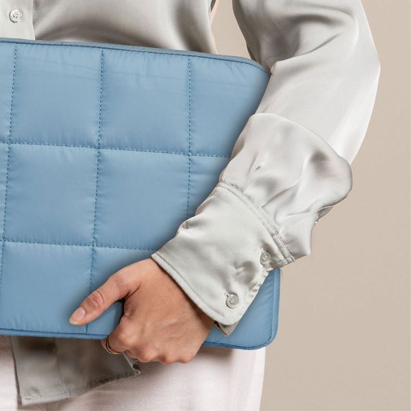 Selencia Puffy Laptop hoes 15-16 inch - Laptopsleeve - Slate Blue