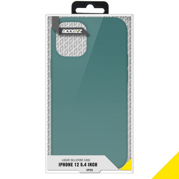 Accezz Liquid Silicone Backcover iPhone 12 Mini - Donkergroen