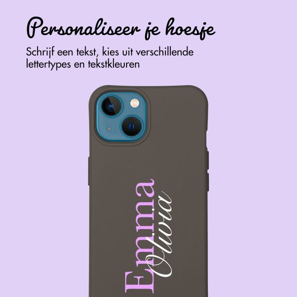 Gepersonaliseerd Color Backcover MagSafe met afneembaar koord en naam  iPhone 13 - Black Coffee