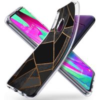 imoshion Design hoesje Samsung Galaxy A40 - Grafisch Koper / Zwart