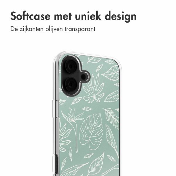 imoshion Design hoesje Apple iPhone 16 - Leaves Line-Art