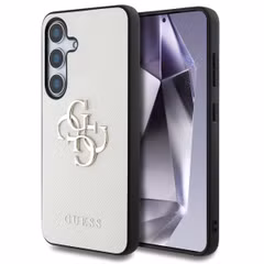 Guess 4G Metal Logo Saffiano Backcover Samsung Galaxy S25 - Beige