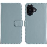 Selencia Genuine Leather Book Case Apple iPhone 16 Plus - Air Blue