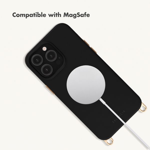 Selencia Rivièra MagSafe Back Cover with detachable hooks Apple iPhone 13 Pro - Velvet Black