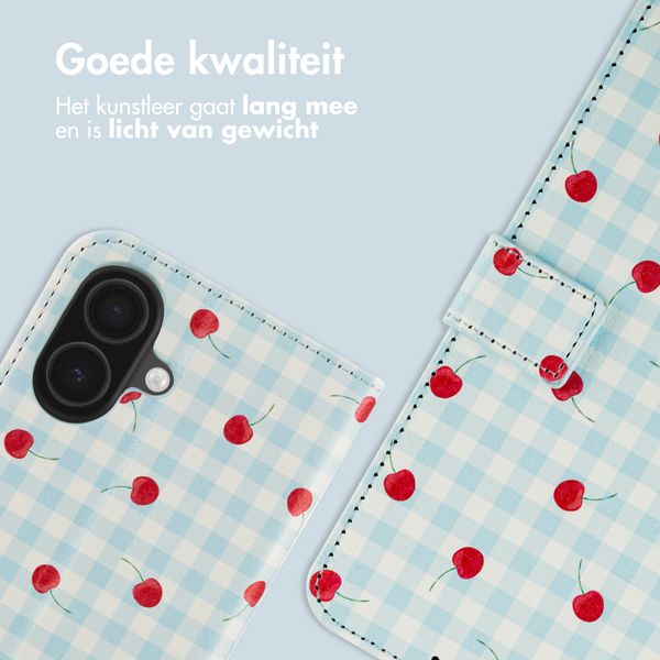 imoshion Design Bookcase Apple iPhone 16 - Cherry Check