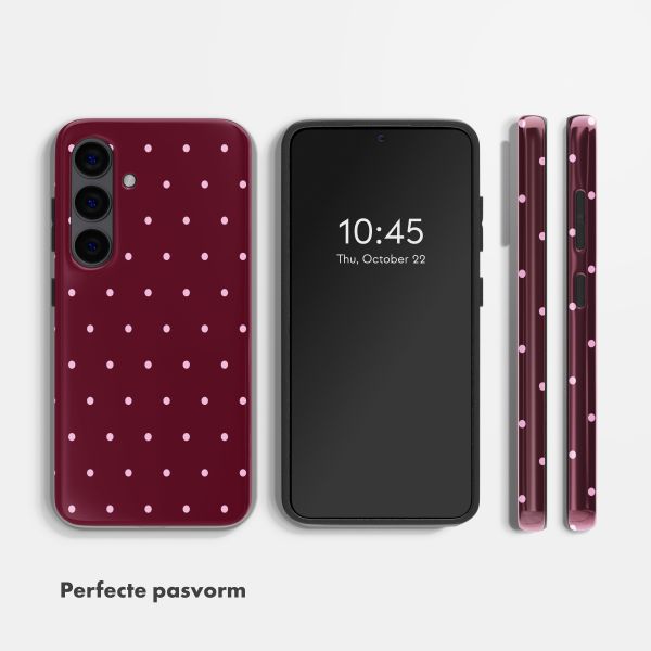 Selencia Vivid Backcover Samsung Galaxy S24 - Happy Dots Burgundy