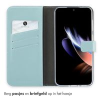 Selencia Echt Lederen Bookcase Samsung Galaxy A56 - Air Blue