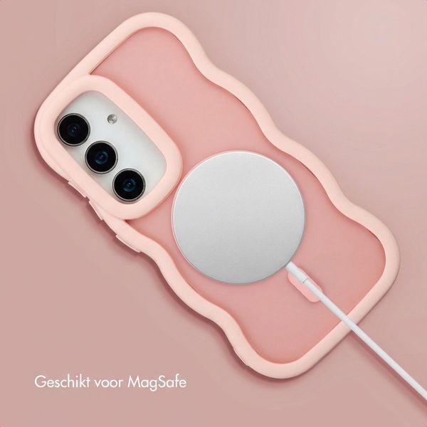 Selencia Wavy Backcover met MagSafe Samsung Galaxy S25 / S24 - Soft Pink