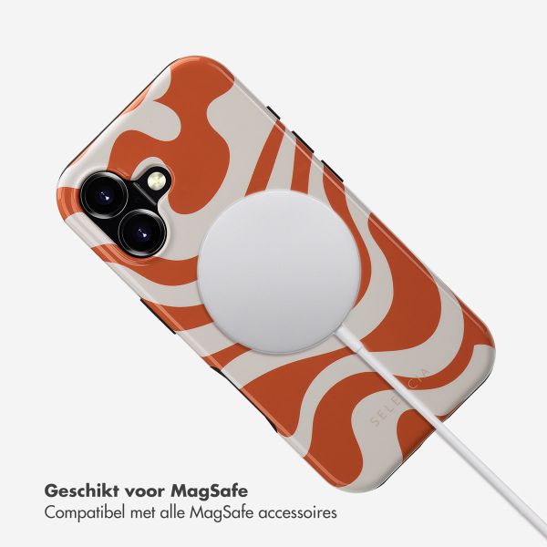 Selencia Vivid Tough Backcover met MagSafe iPhone 16 - Dream Swirl Orange