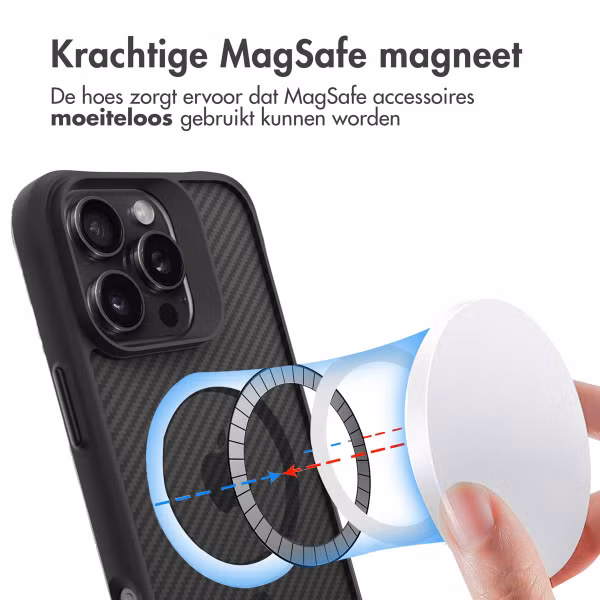 imoshion Rugged Hybrid Carbon Case met MagSafe Apple iPhone 16 Pro Max - Zwart