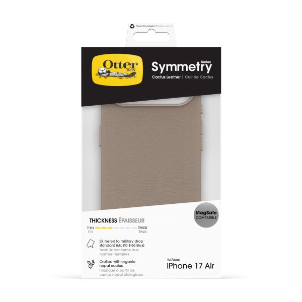OtterBox Symmetry Cactus leren Backcover met MagSafe Apple iPhone Air - Light Grey