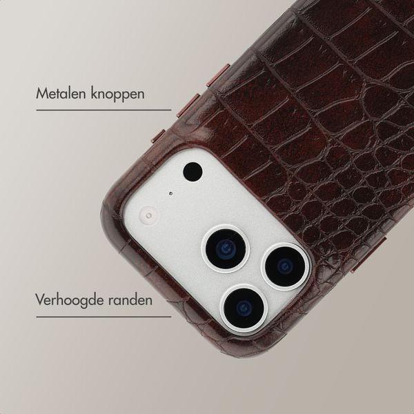 Selencia Croco Backcover met MagSafe Apple iPhone 17 Pro - Choco Brown