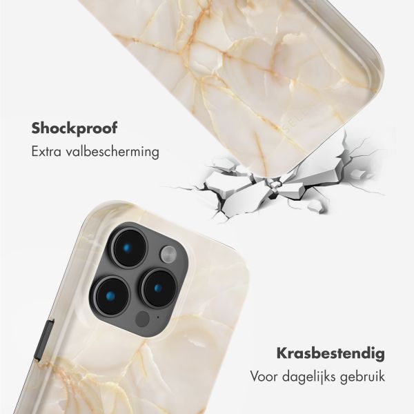 Selencia Vivid Tough Backcover met MagSafe Apple iPhone 15 Pro - Golden Beige Marble