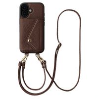 Selencia Sera Telefoonhoes met Koord en Envelop Pashouder Apple iPhone 17 - Chocolate Brown