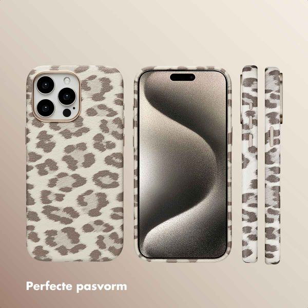 Selencia Sabi Backcover Panterprint met MagSafe Apple iPhone 15 Pro Max - Soft Ivory