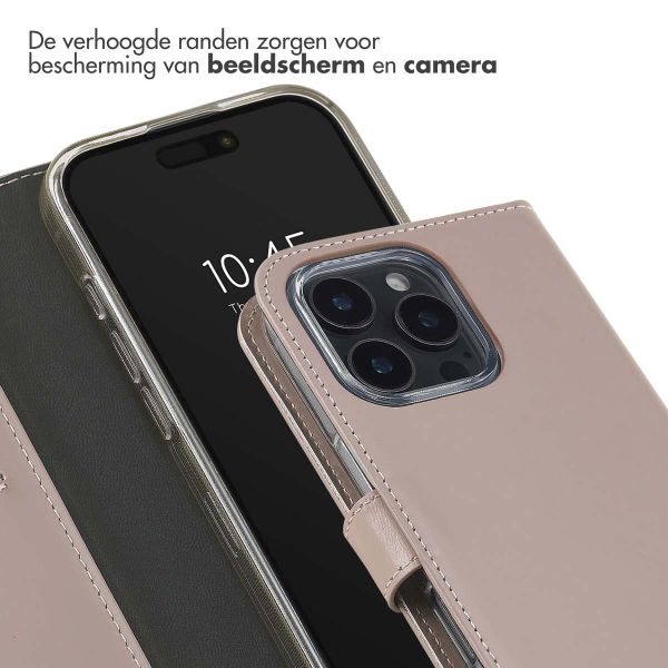 Selencia Echt Leren Bookcase Apple iPhone 16 Pro - Dusty Pink