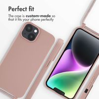 imoshion Silicone Case with Strap Apple iPhone 14 - Sand Pink