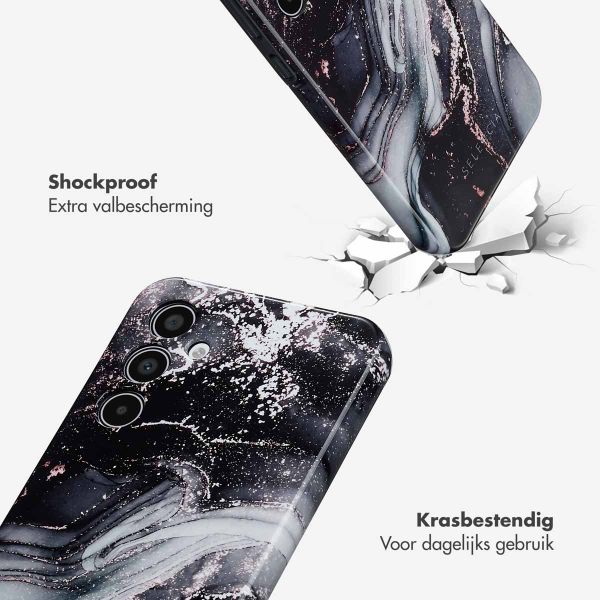 Selencia Vivid Backcover Samsung Galaxy A35 - Chic Marble Black