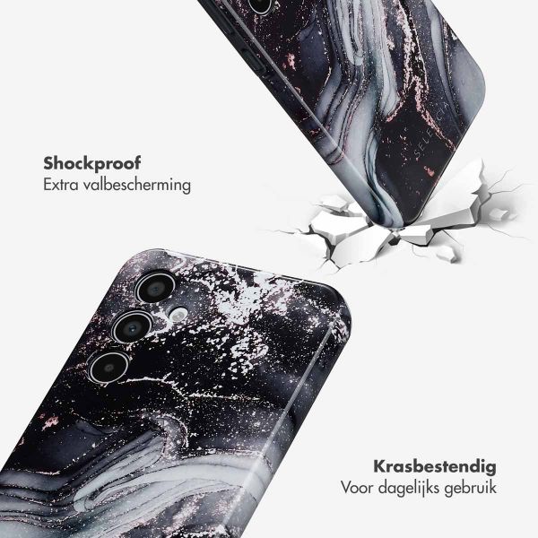 Selencia Vivid Tough Backcover Samsung Galaxy A35 - Chic Marble Black