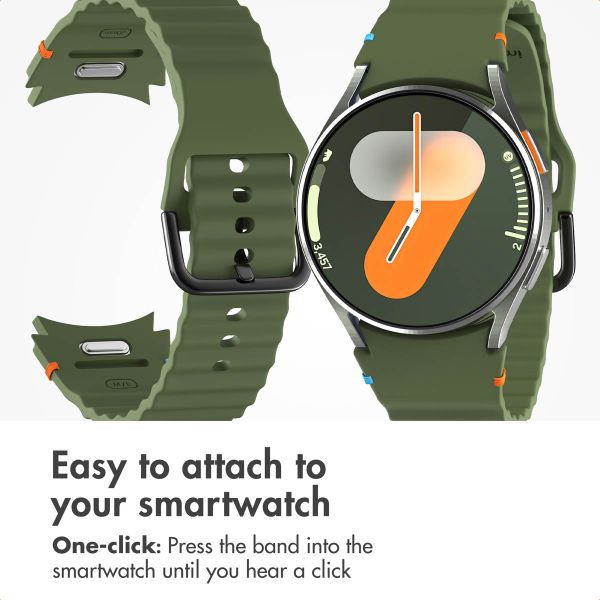 imoshion Wave Silicone Band Samsung Galaxy Watch 4 / 5 / 6 / 7 / FE (20 mm) - Dark Green