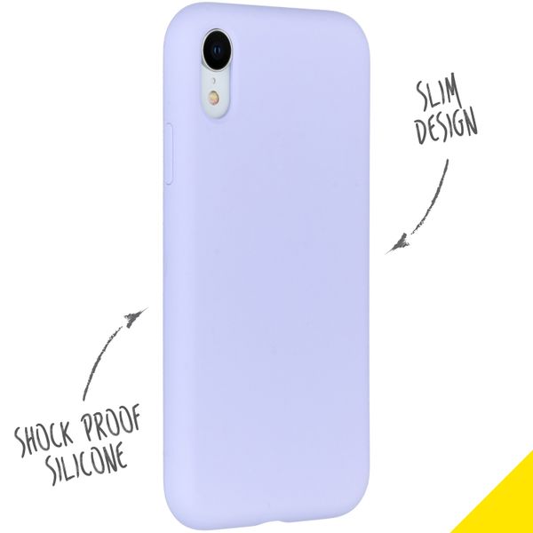 Accezz Liquid Silicone Backcover iPhone Xr - Paars