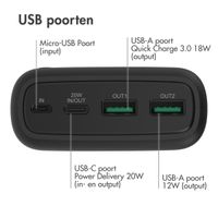 imoshion Powerbank - 27.000 mAh - Quick Charge en Power Delivery - Zwart