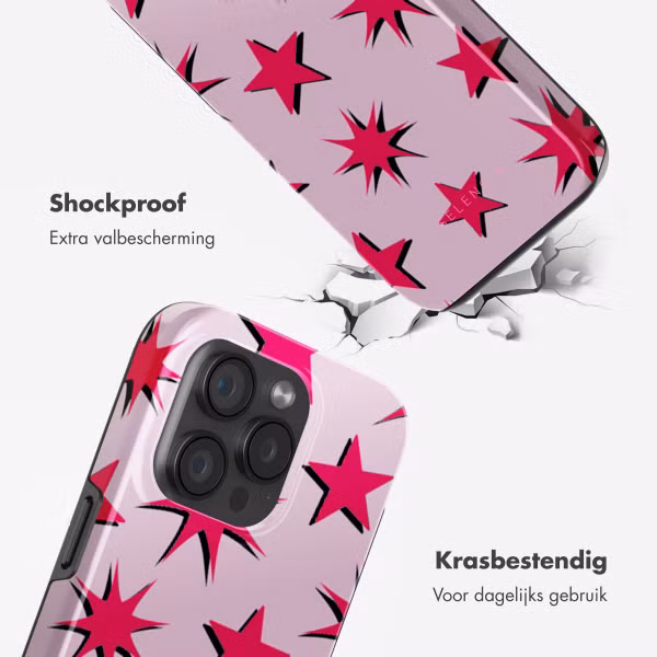 Selencia Vivid Backcover met MagSafe Apple iPhone 15 Pro - Stars Rubine Red Light Pink