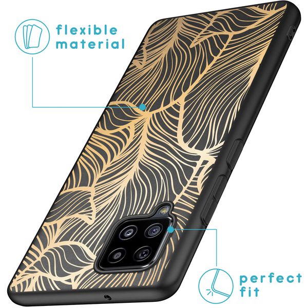 imoshion Design hoesje Samsung Galaxy A42 - Bladeren / Zwart