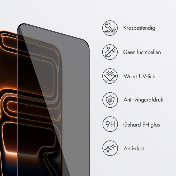 Accezz Gehard Glas Privacy Screenprotector + Applicator Apple iPhone 17 Pro Max