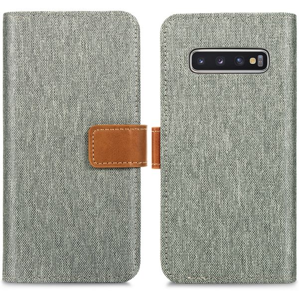 imoshion Luxe Canvas Bookcase Samsung Galaxy S10 - Grijs