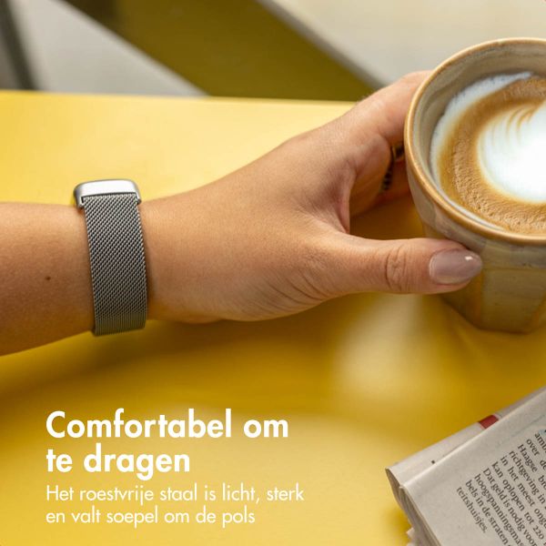 imoshion Milanees magnetisch bandje Fitbit Charge 5 - Maat S - Space Grey