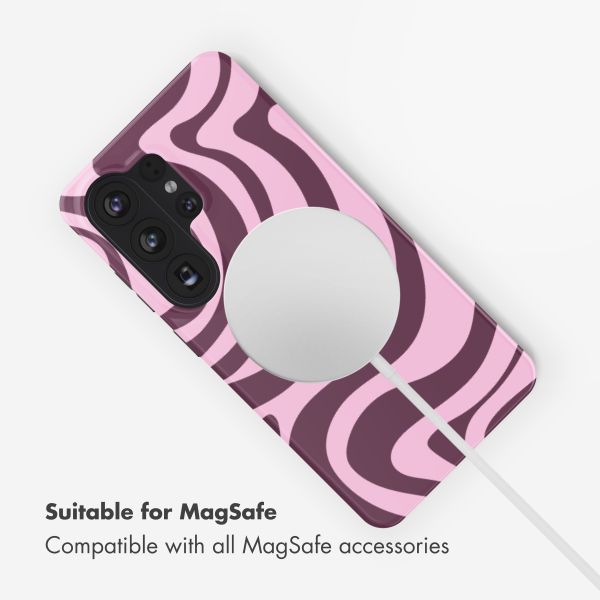 Selencia Vivid Back Cover with MagSafe Samsung Galaxy S26 Ultra - Wavy Swirl Pink Plum
