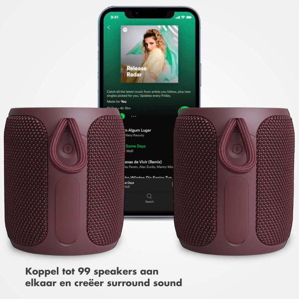 Selencia AquaPlay Bluetooth Speaker - Draadloze speaker - Waterproof - Bordeaux