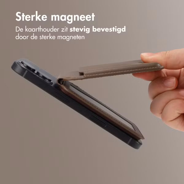 Accezz Magnetische Leren Wallet met standaard - Geschikt voor Apple Find My - Coffee Brown