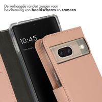 Selencia Echt Lederen Bookcase Google Pixel 7 - Dusty Pink