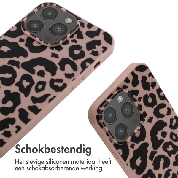 imoshion Siliconen design hoesje met koord iPhone 14 Pro Max - Animal Pink