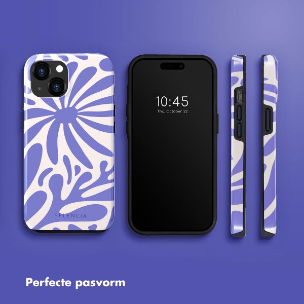 Selencia Vivid Backcover Apple iPhone 15 - Modern Bloom Sapphire Blue