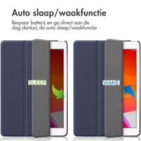imoshion Trifold Bookcase Apple iPad 9 (2021) 10.2 inch / iPad 8 (2020) 10.2 inch / iPad 7 (2019) 10.2 inch - Donkerblauw