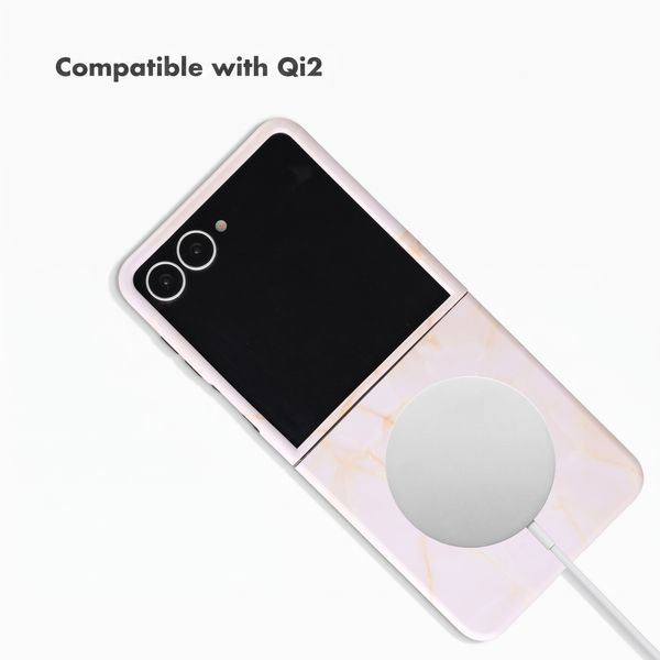 Selencia Vivid Back Cover with MagSafe Samsung Galaxy Z Flip 8 - Golden Beige Marble