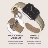 Burga Genuine Leather Band Apple Watch Series 1 - 11 / SE / Ultra (44/45/46/49 mm) - Buttermelt / Silver