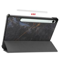 imoshion Design Trifold Bookcase Samsung Galaxy Tab S10 Lite / S9 11.0 inch / Tab S10 FE / S9 FE 10.9 inch - Black Marble