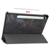 imoshion Trifold Design Bookcase Samsung Tab S9 FE / Tab S9 - Black Marble