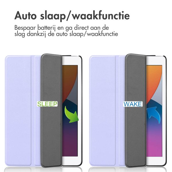 imoshion Trifold Bookcase Apple iPad 9 (2021) 10.2 inch / iPad 8 (2020) 10.2 inch / iPad 7 (2019) 10.2 inch - Lila
