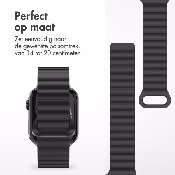 imoshion Magnetisch Siliconen bandje Apple Watch Series 1 t/m 11 / SE / Ultra (44/45/46/49 mm) - Zwart / Grijs