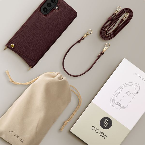 Selencia Nova Telefoonhoes met Koord en Pashouder Samsung Galaxy A57 (5G) - Bold Burgundy
