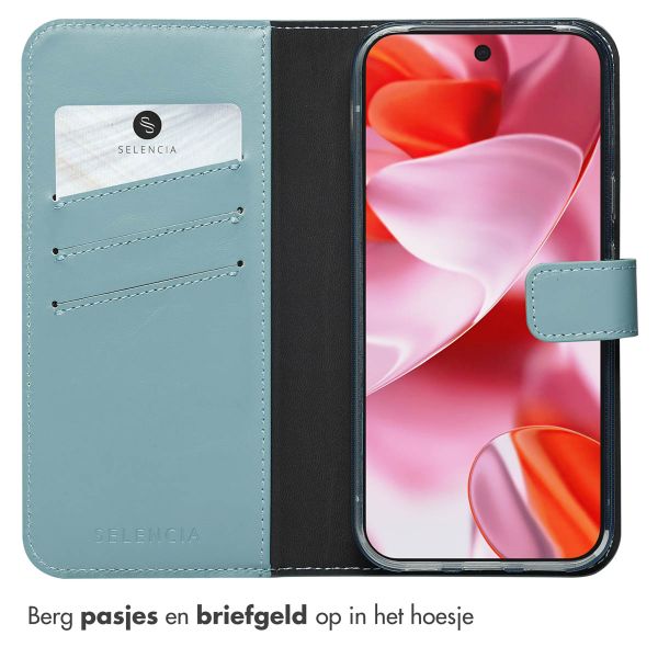 Selencia Echt Leren Bookcase Google Pixel 10 / 10 Pro - Lichtblauw