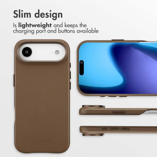 Accezz Leather Back Cover with MagSafe Apple iPhone Air - Coffee Brown