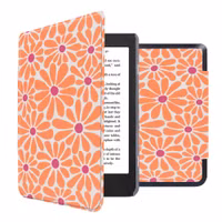imoshion Design Slim Hard Case Sleepcover Kobo Nia - Orange Flowers Connect