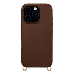 Selencia Rivièra MagSafe Backcover met afneembare haakjes Apple iPhone 16 Pro - Choco Brown